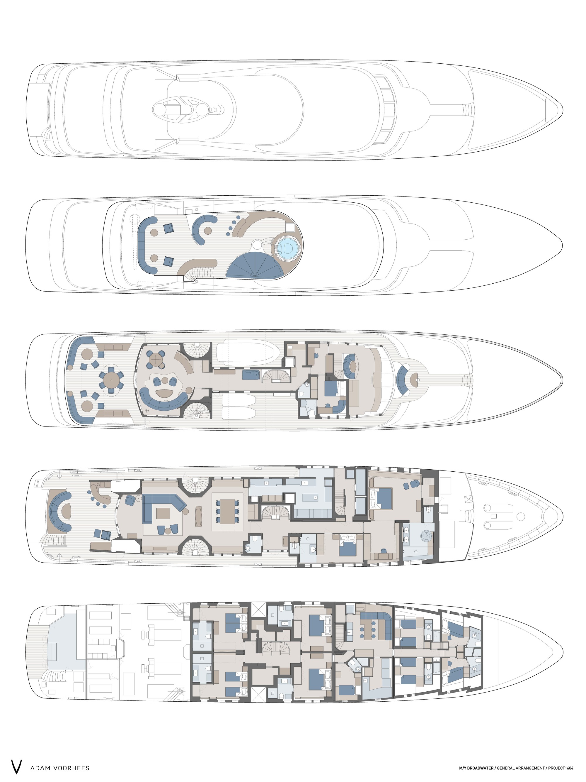 Feadship Yacht BROADWATER Layout Luxury Yacht Browser by